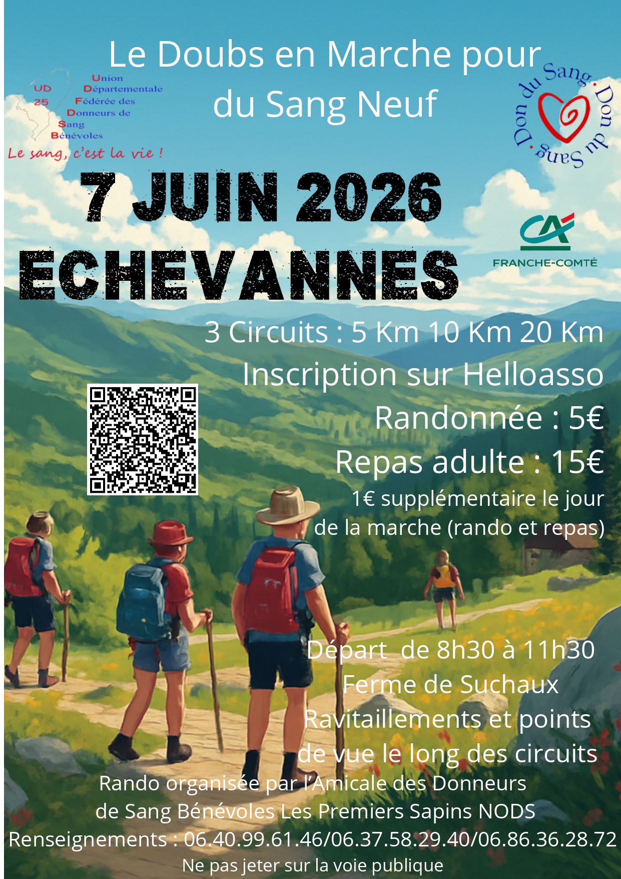 Marche départementale à Échevannes du 7 juin 2026
